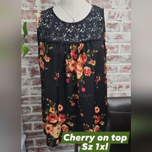 Cherry on top womens top sz 1xl